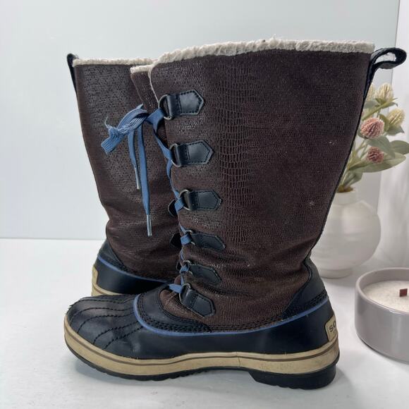 Sorel Quarry Tivoli II Tall Waterproof Boots Brown/Black NL1907-202 Women 9 - Picture 6 of 9